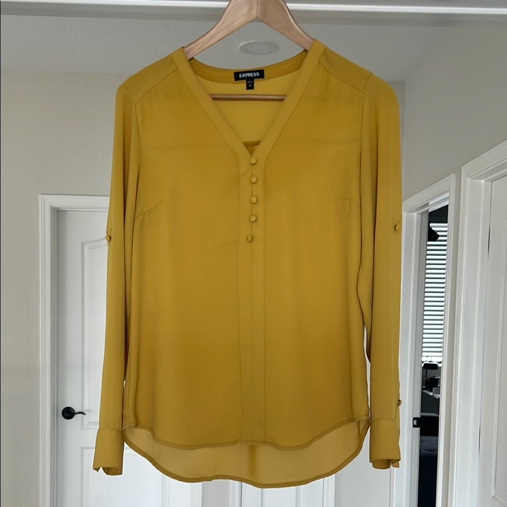 Express Women's Yellow Blouse